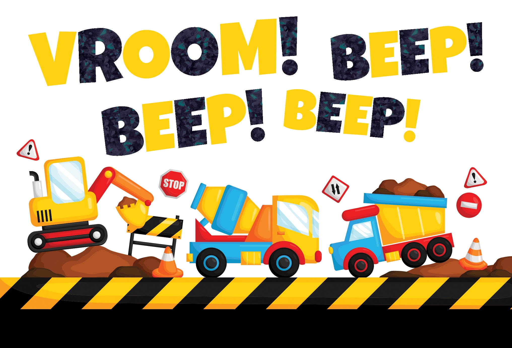 Construction Trucks Birthday Card Child - Cardmore